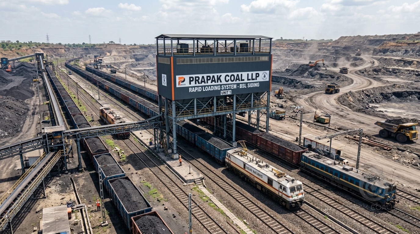 Indian opencast coal mine railway sidings and rapid loading system
